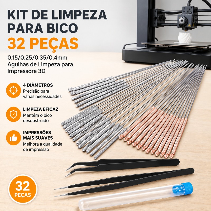 3D Printer Extruder - 32Pcs 3D Printer Nozzle Cleaning Needles