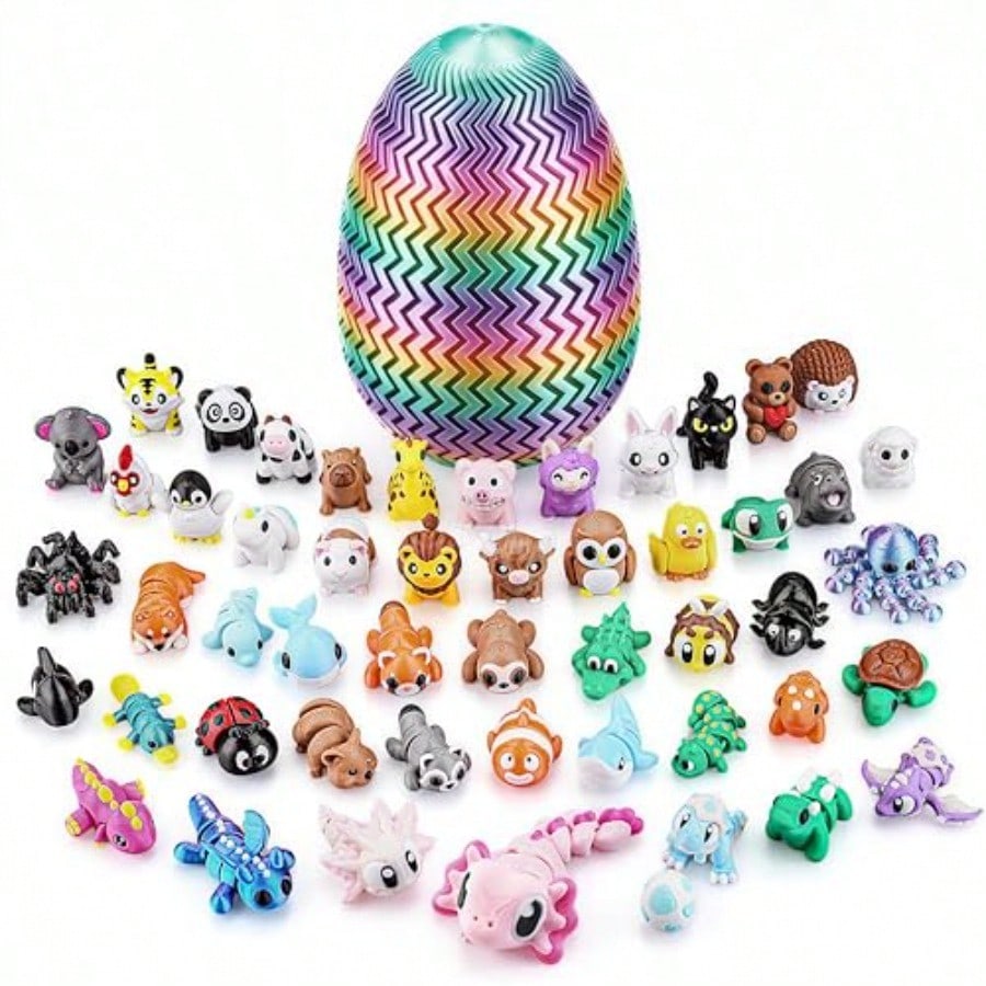 3D Printing Egg - New 51PCS 3D Printed Animals Easter