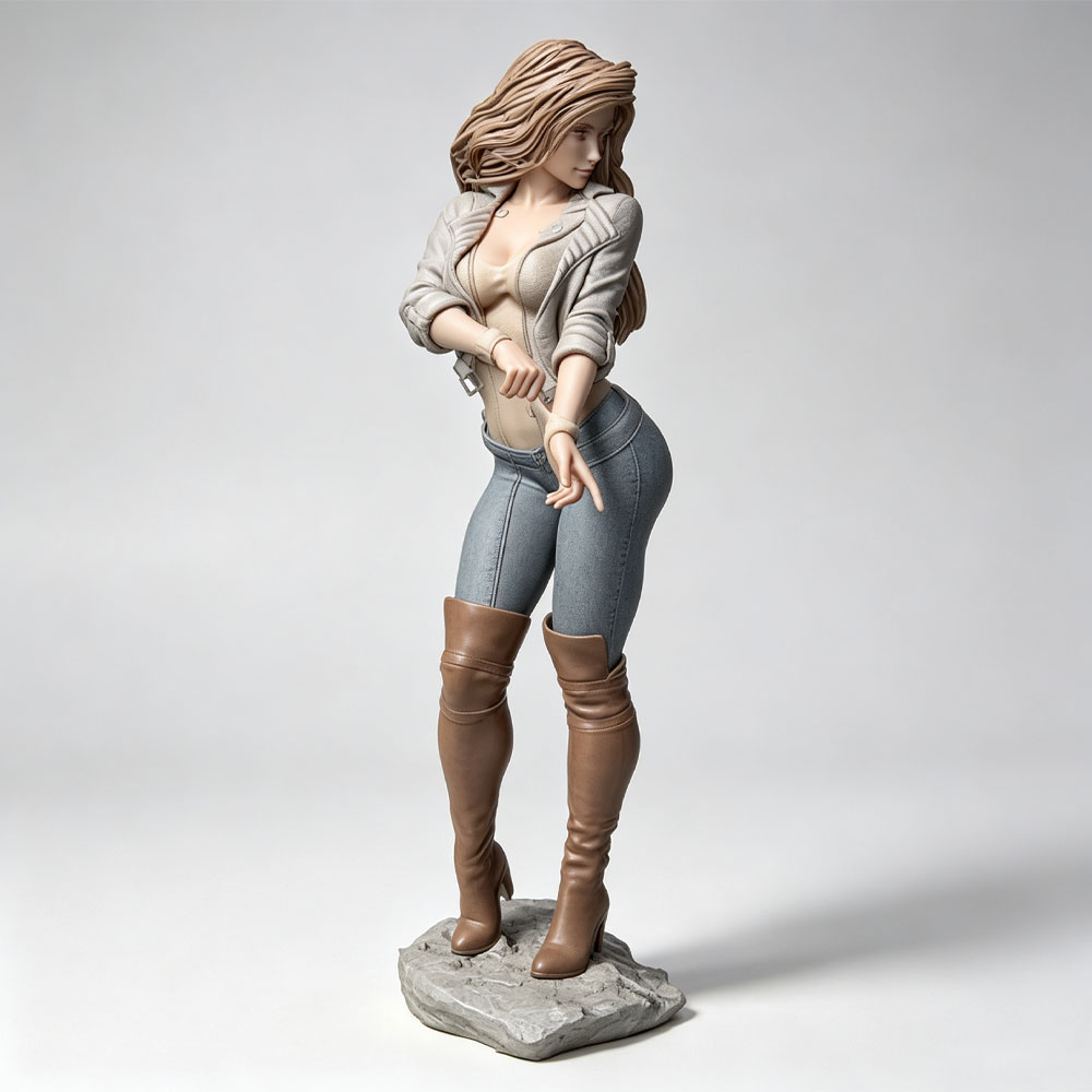 3D Printing Article - 1/24 Realistic Fashionable Female Character, Miniature