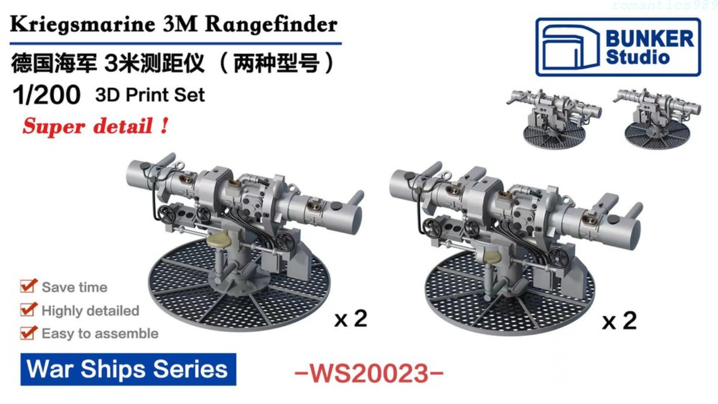 3D Printing Article - BUNKER Studio WS20023 1/200 Kriegsmarine 3M