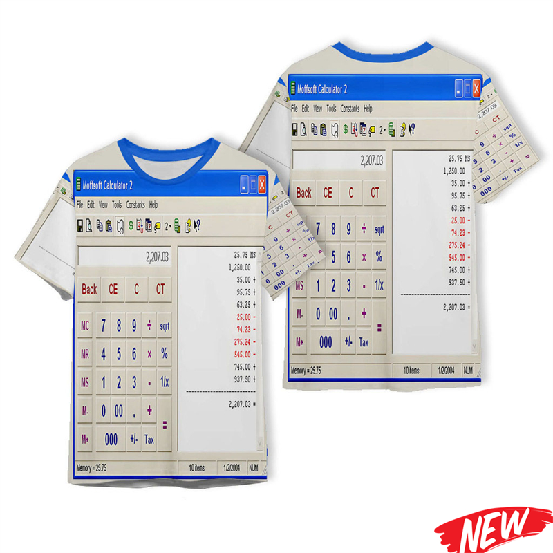 3D Printing Online Service - Creative Excel Word Pattern T Shirt