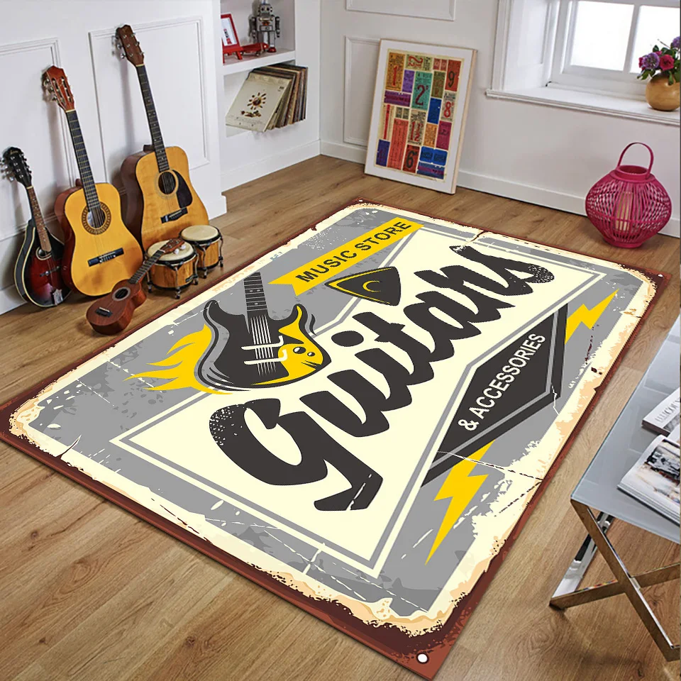 Retro Music Rugs for Bedroom D - 3D Printing Guitar review and price