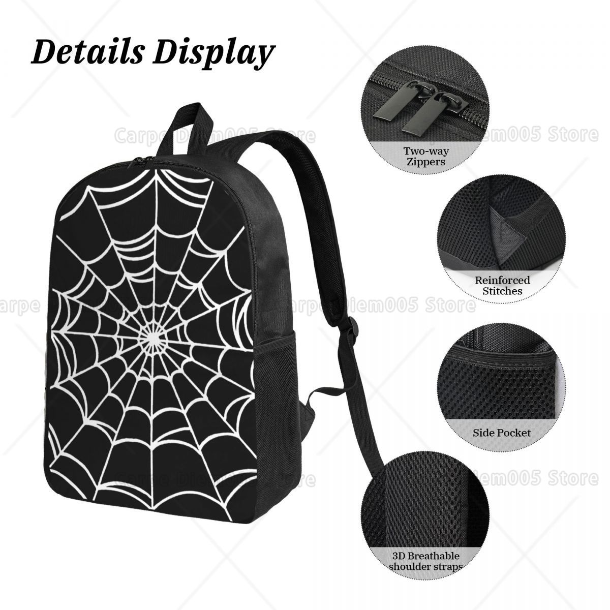 Black Web Spider Prints Backpa - 3D Printing Web review and price