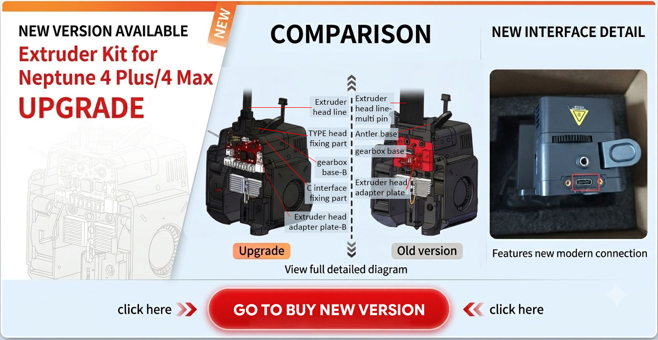 Neptune 4 Plus/4 Max Extruder  - 3D Printer Extruder review and price