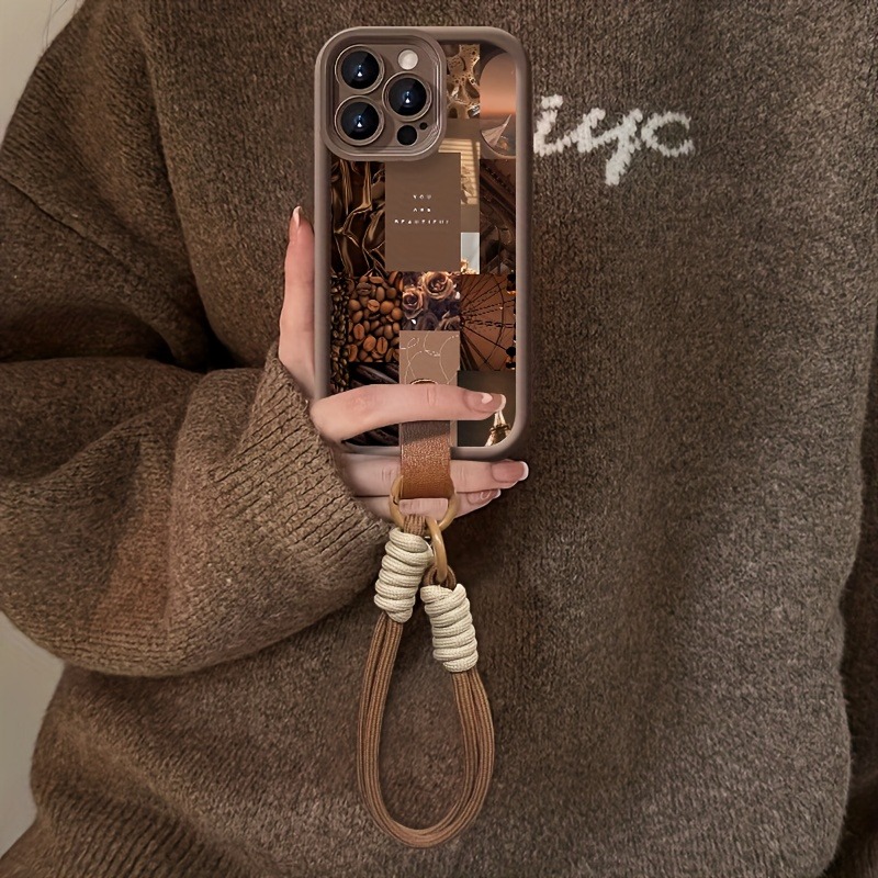 Brown Coffee Flowers Print Lan - 3D Printing Iphone review and price