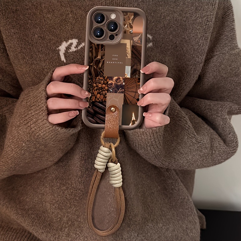 Brown Coffee Flowers Print Lan - 3D Printing Iphone review and price